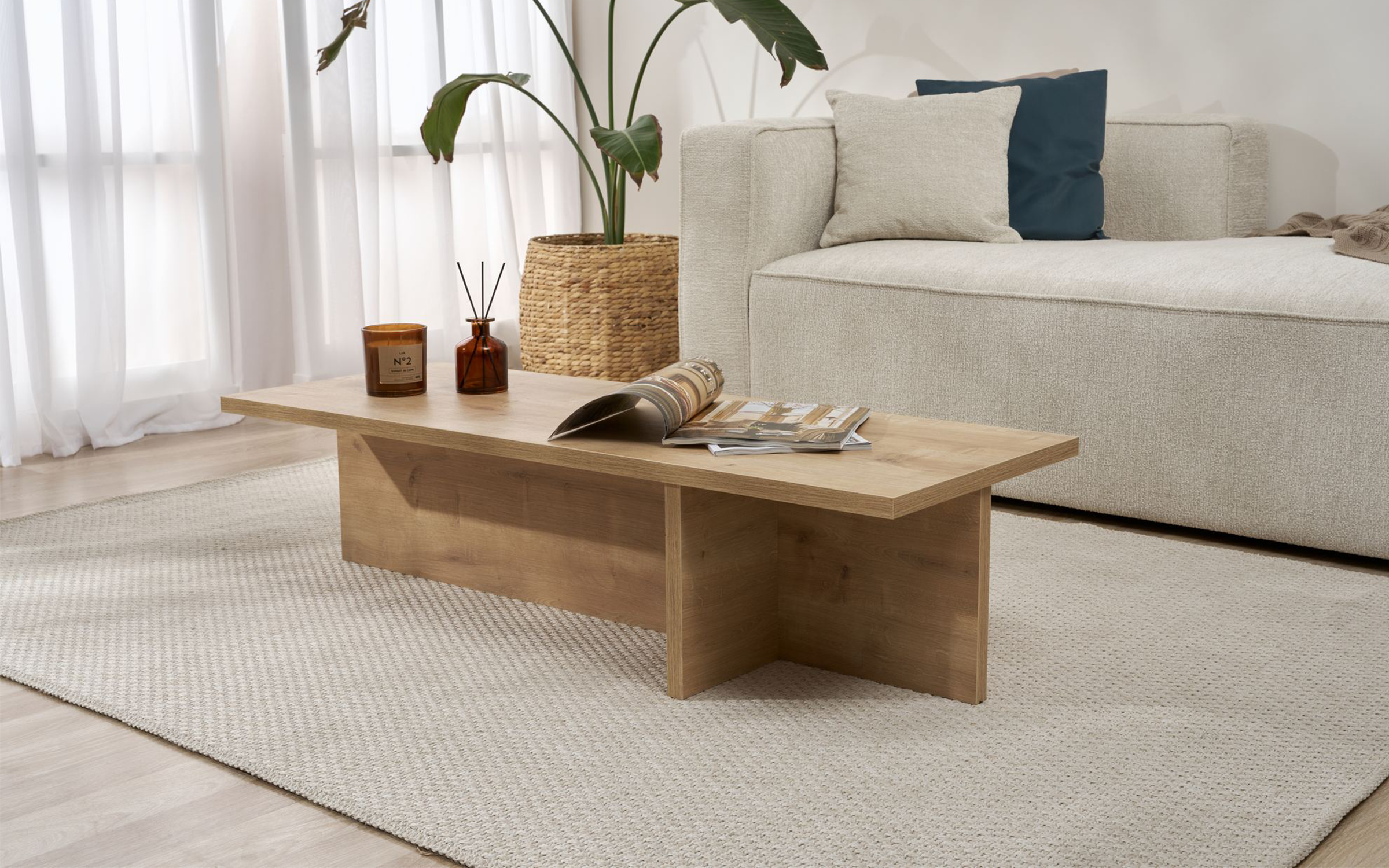 Masuta de cafea Elara, stejar safir  1